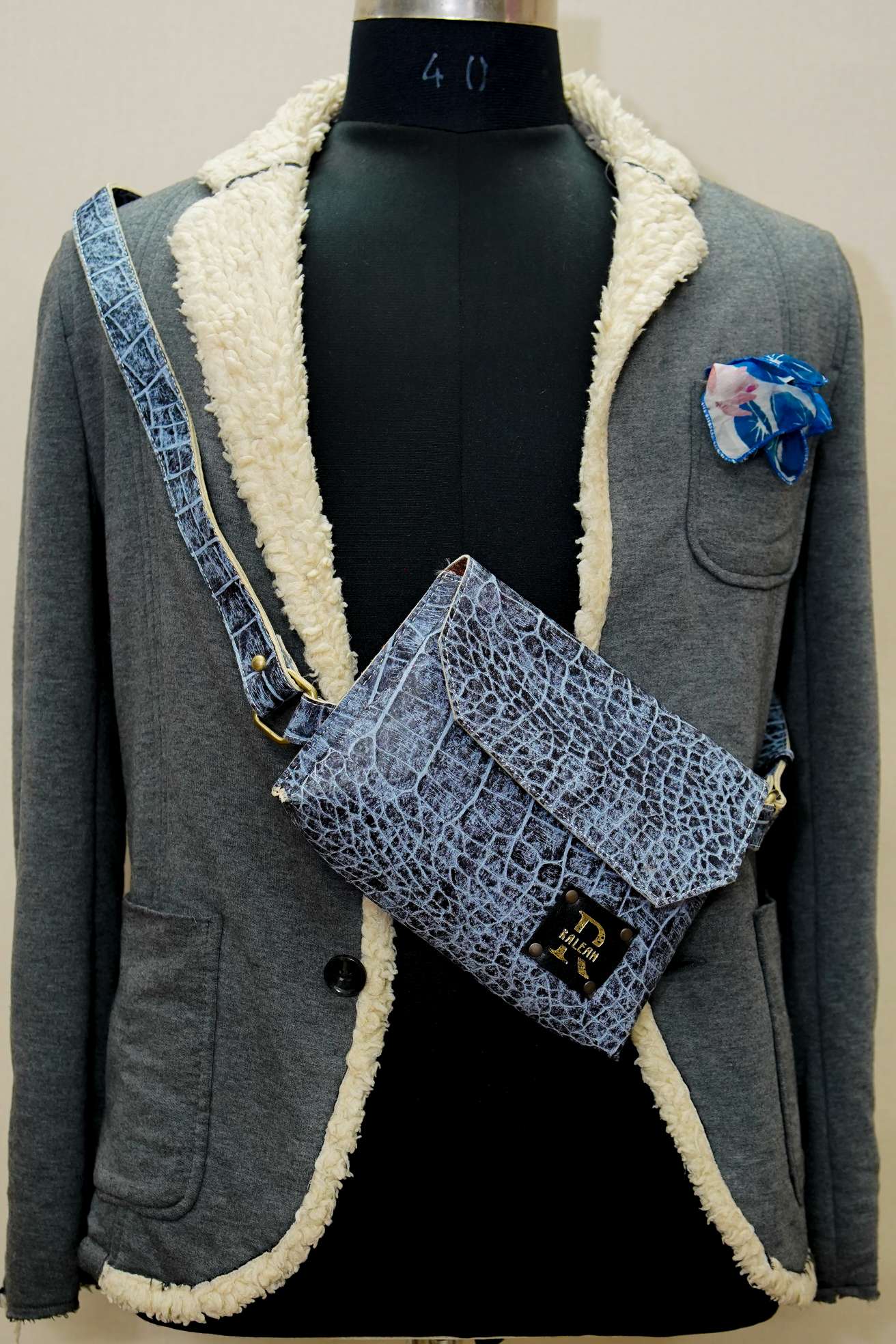 Indigo Croco Vegan Leather