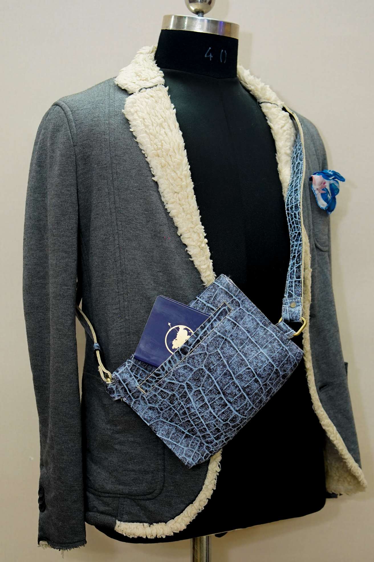Indigo Croco Vegan Leather